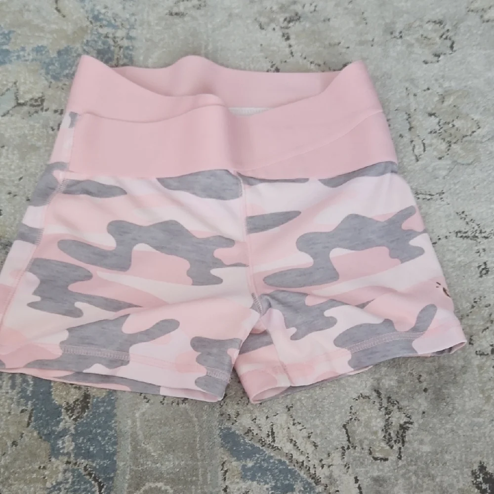 Justice Pink and Gray Camouflage Athletic Shorts